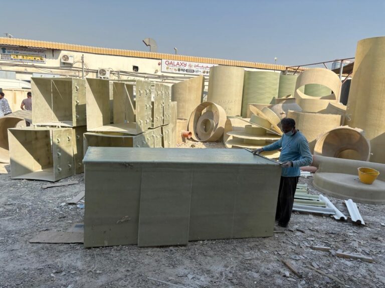 Finished units in the factory yard