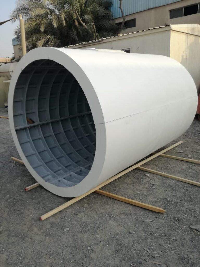 GRP culvert section, ribbed shell
