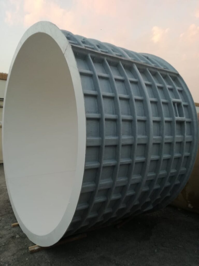 Ribbed GRP pipe, large diameter