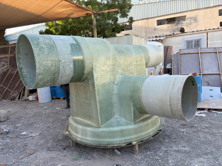 GRP tee junction, moulded in one piece