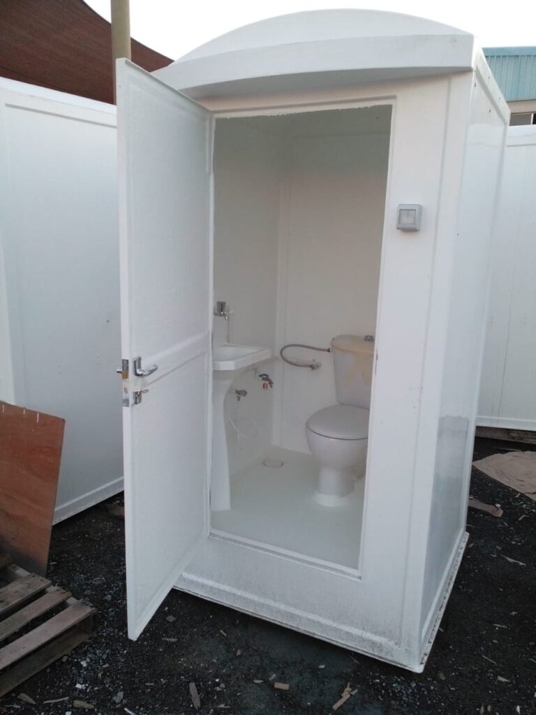 GRP portable toilet, single cabin
