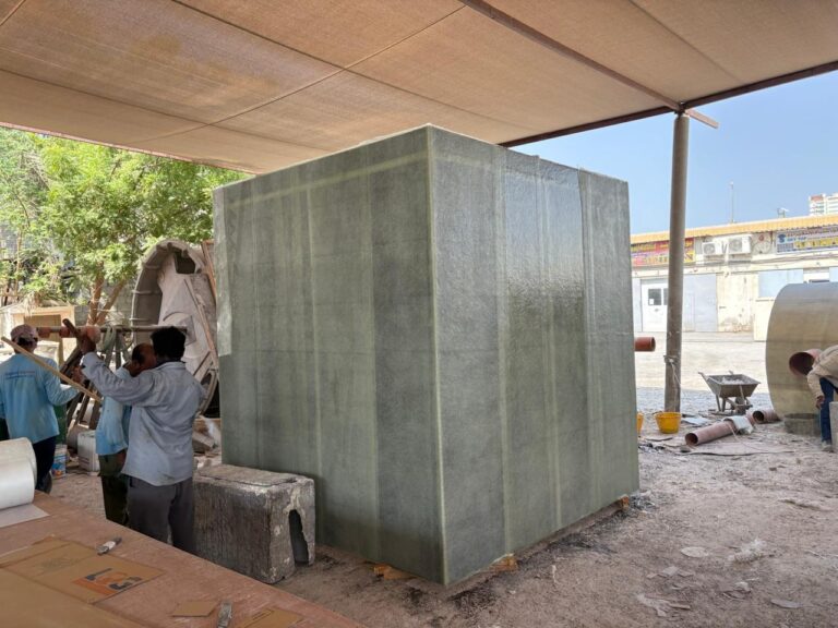 GRP tank installed on site