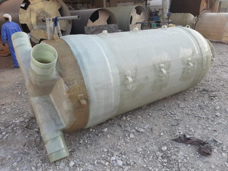 GRP tank with laminated inlet