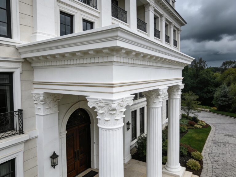 Portico columns and entablature